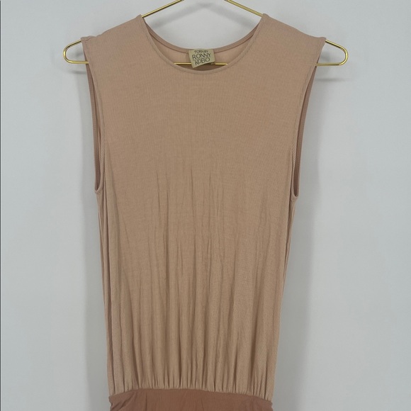 Ronny Kobo Collection Two-Tone Tan Midi Dress - Picture 11 of 11